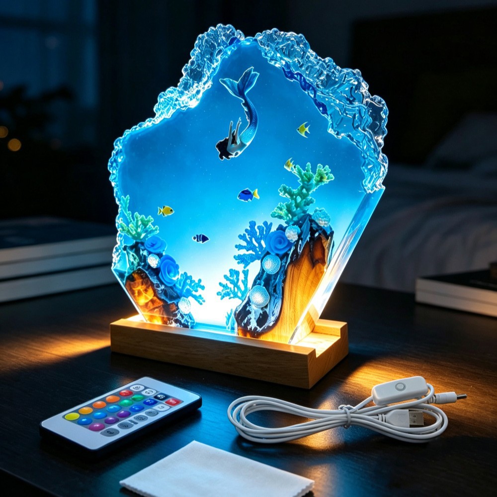 Deep Sea Mermaid Epoxy Sculptu - Woodworking Resin ulasan dan harga